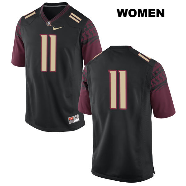Women's NCAA Nike Florida State Seminoles #11 George Campbell College No Name Black Stitched Authentic Football Jersey BXF1669OW